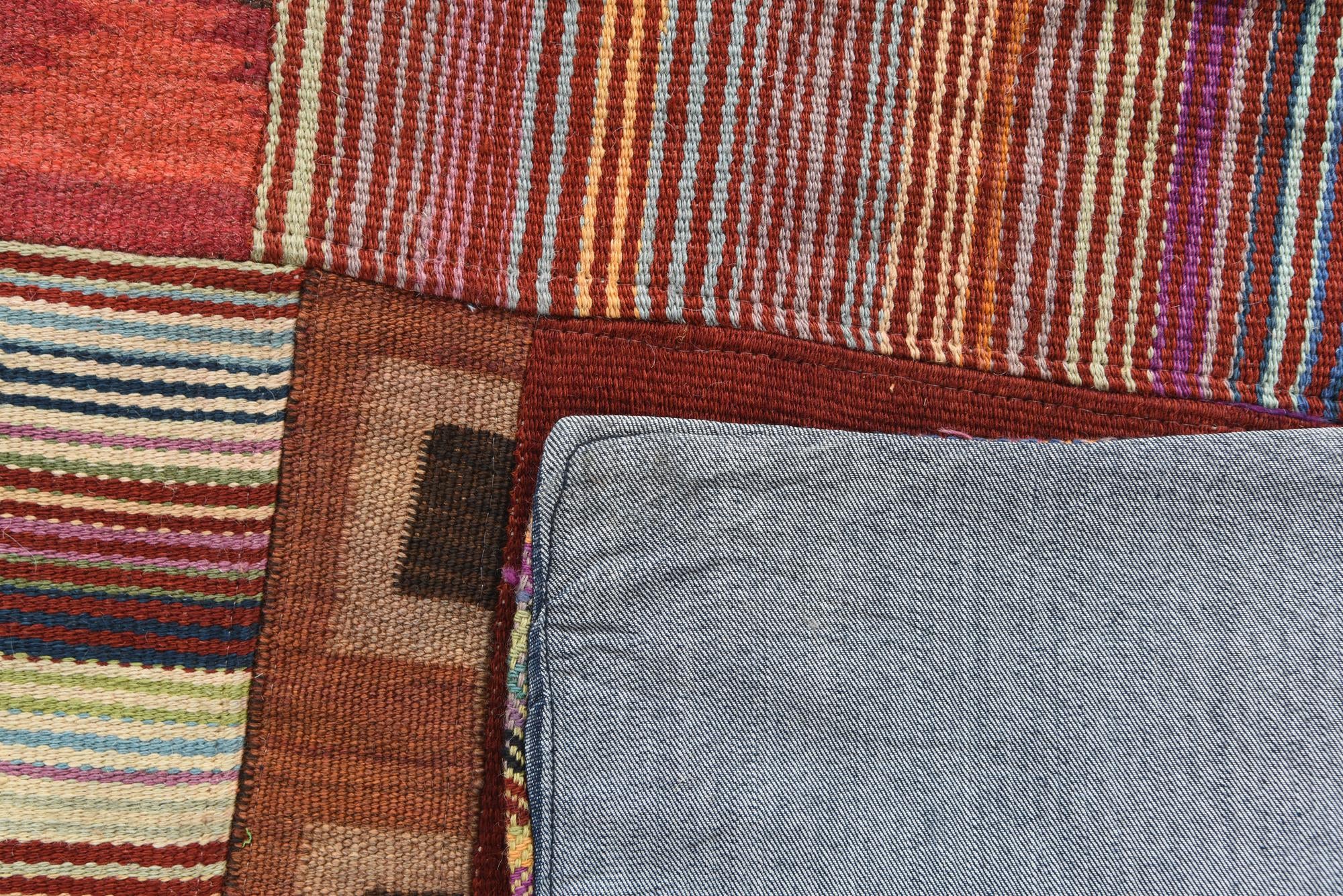 4' 5 x 7' Hand Woven Kilim Patchwork Wool Rug