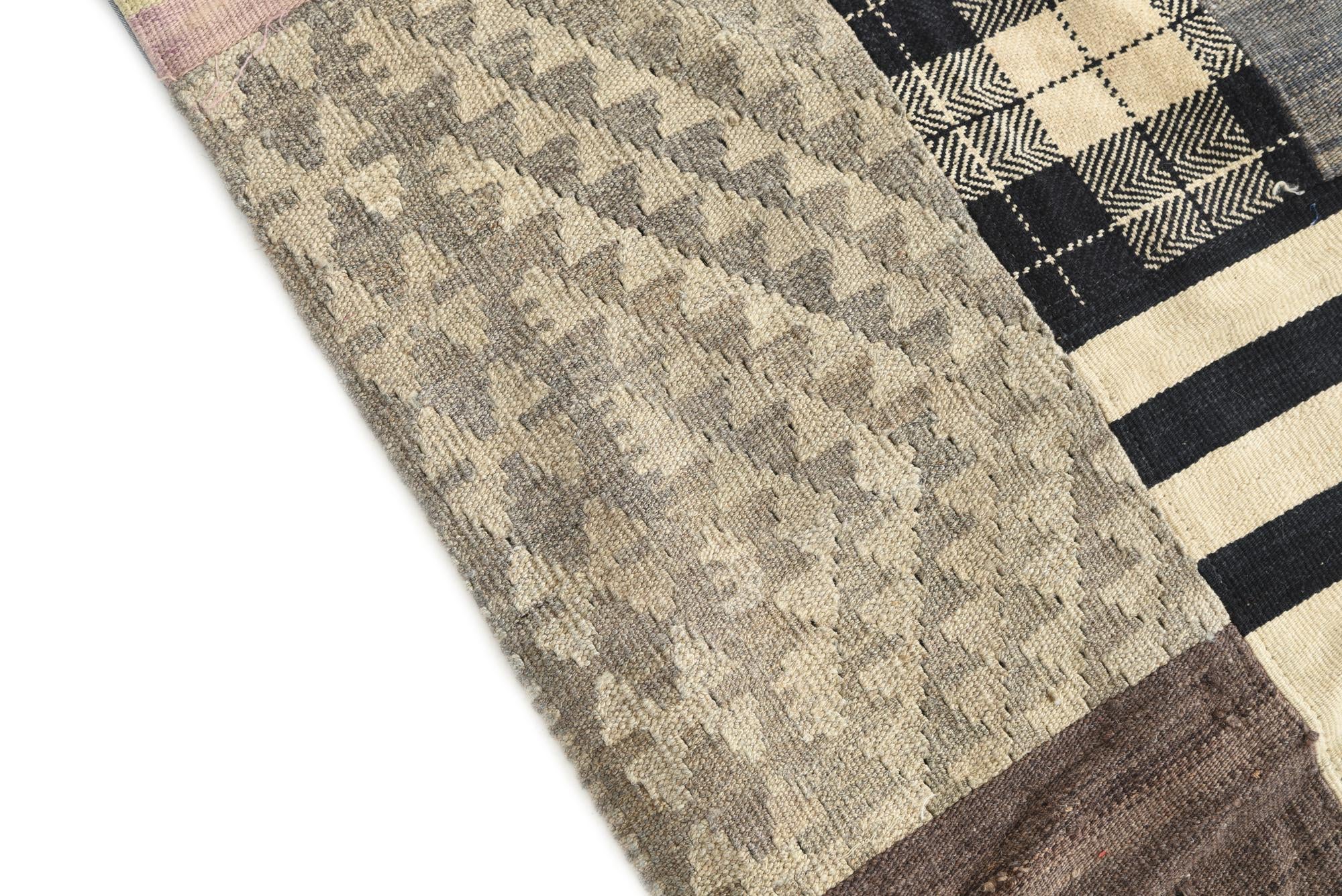 6' 7 x 9' 7 Hand Woven Kilim Patchwork Wool Rug