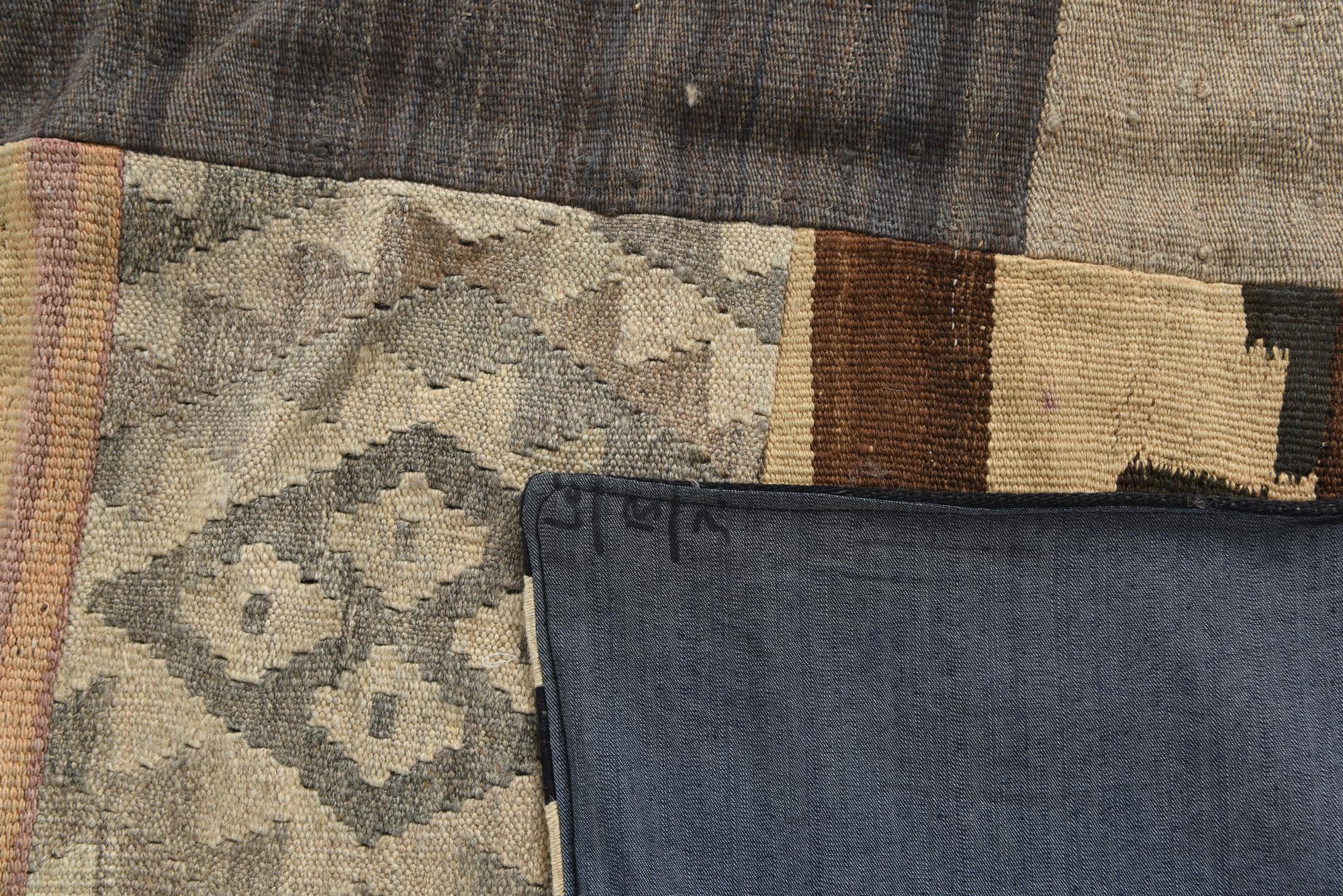 6' 7 x 9' 7 Hand Woven Kilim Patchwork Wool Rug