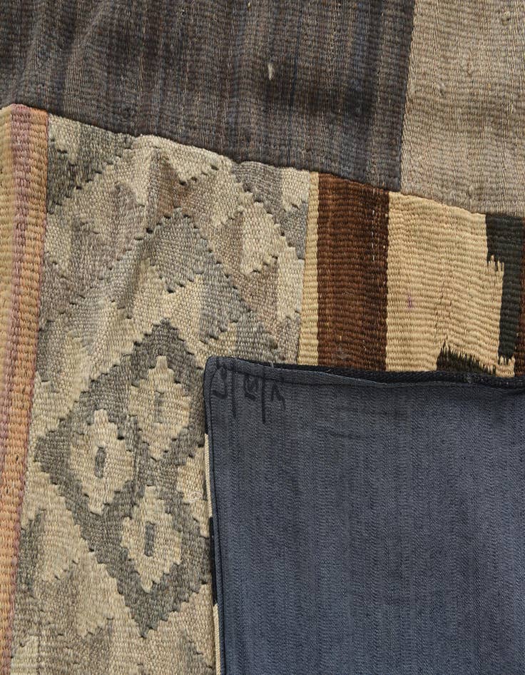 Detail image of 6' 7 x 9' 7  Hand Woven Kilim Patchwork Wool Rug