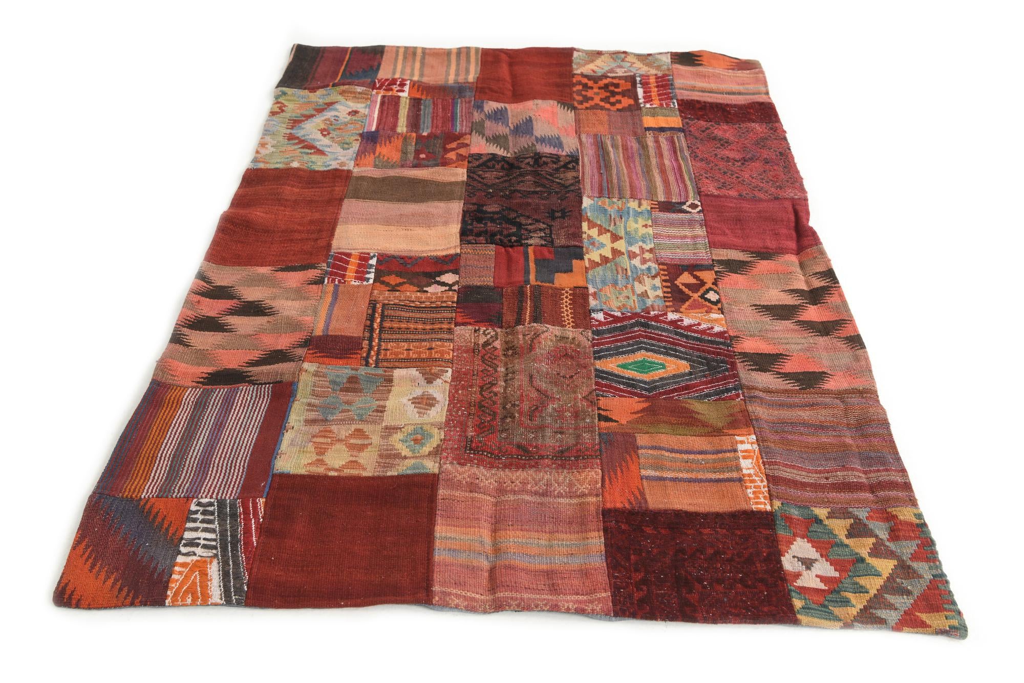 4' x 6' Hand Woven Kilim Patchwork Wool Rug