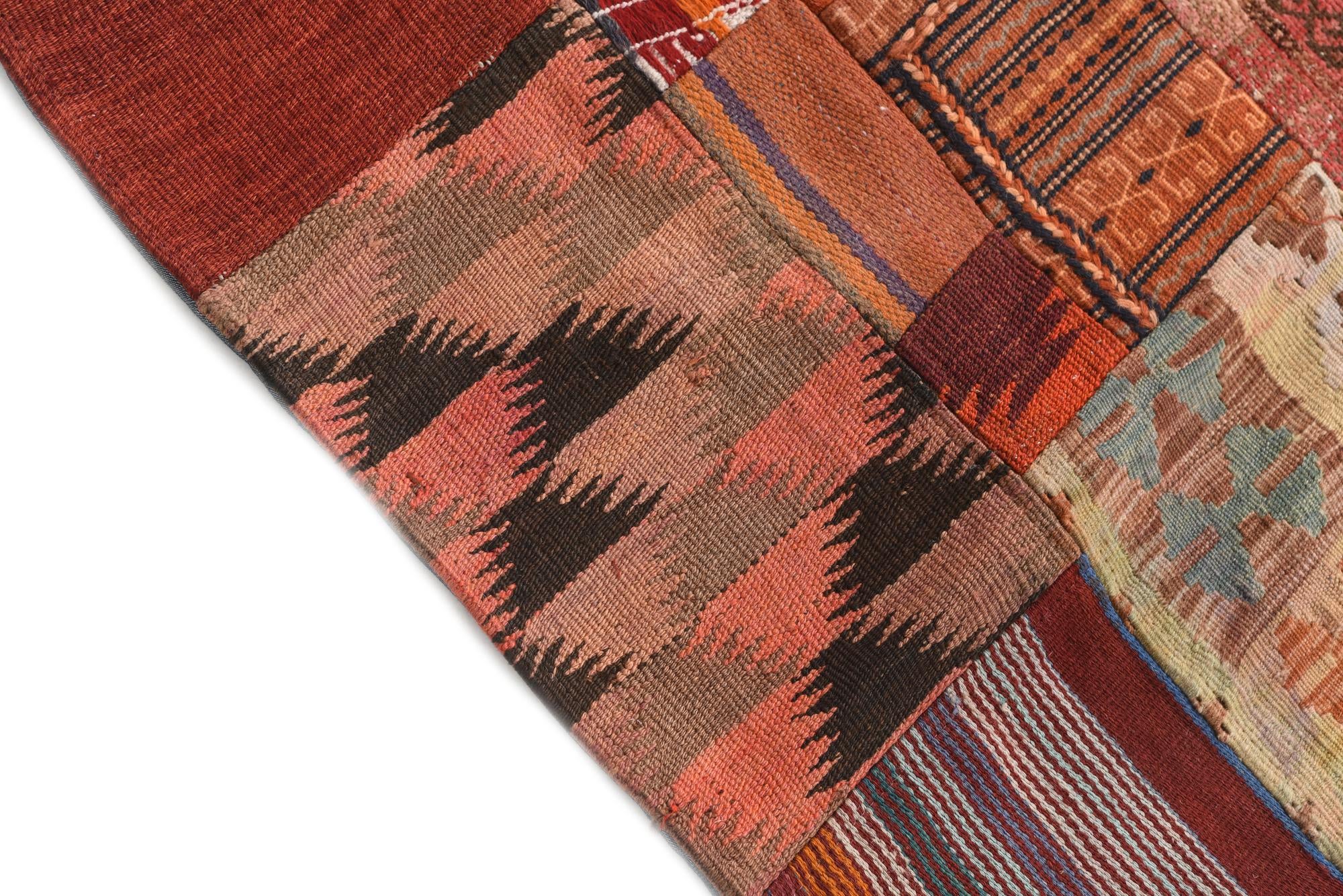 4' x 6' Hand Woven Kilim Patchwork Wool Rug