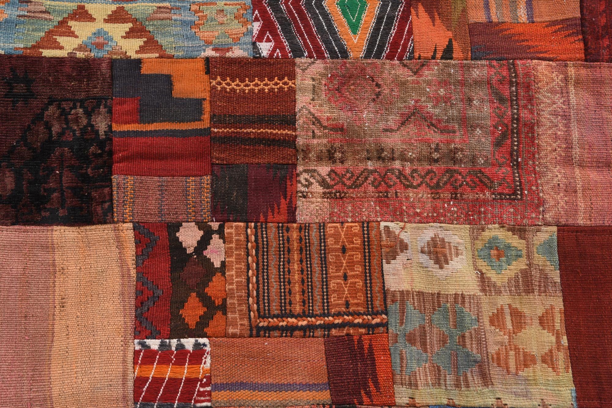4' x 6' Hand Woven Kilim Patchwork Wool Rug