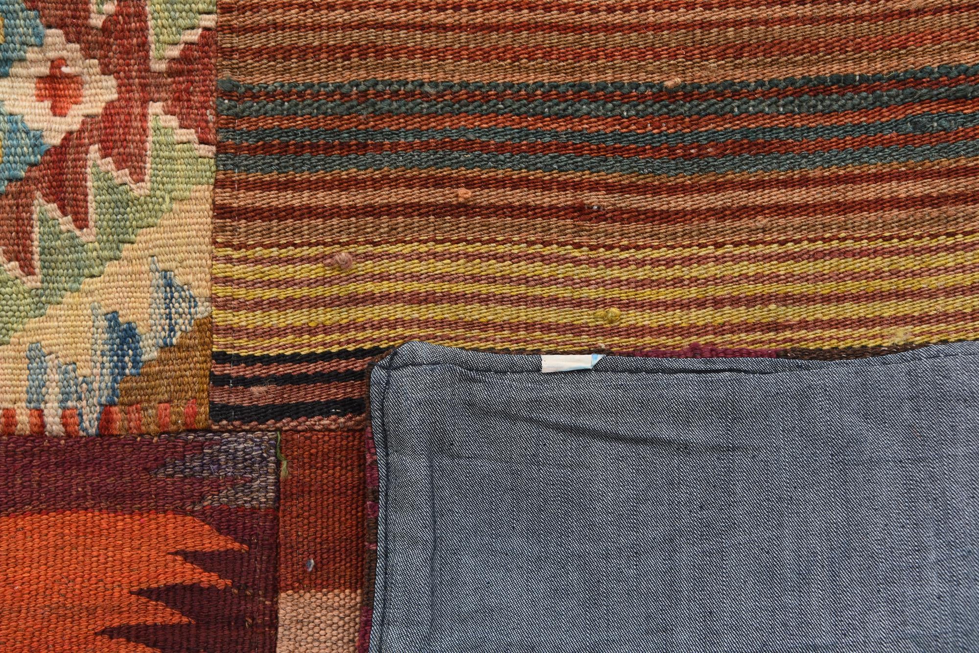 4' 2 x 5' 10 Hand Woven Kilim Patchwork Wool Rug
