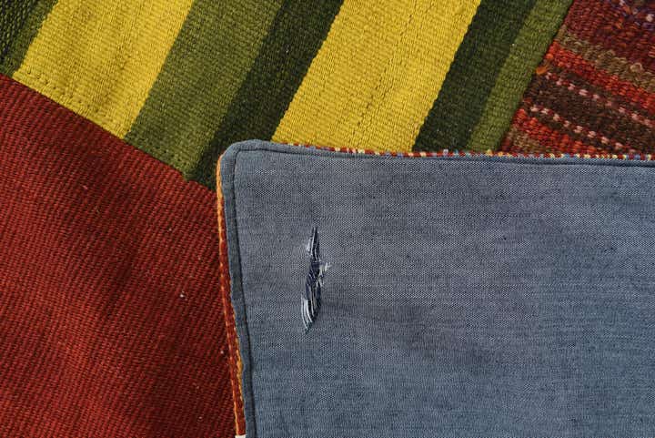 6' 7 x 9' 10 Hand Woven Kilim Patchwork Wool Rug