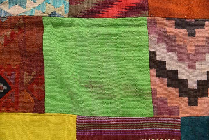 6' 7 x 9' 10 Hand Woven Kilim Patchwork Wool Rug