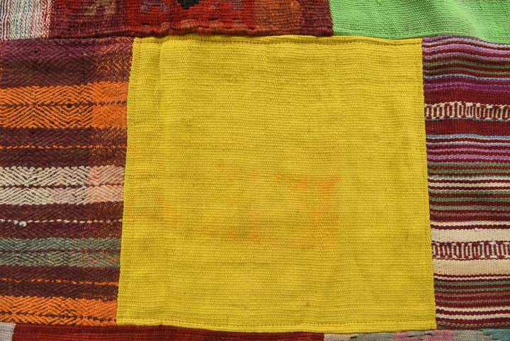 6' 7 x 9' 10 Hand Woven Kilim Patchwork Wool Rug