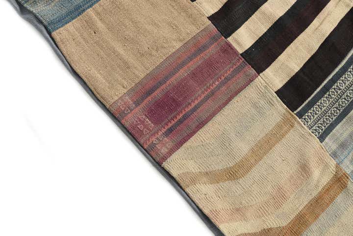 6' 6 x 9' 10 Hand Woven Kilim Patchwork Wool Rug