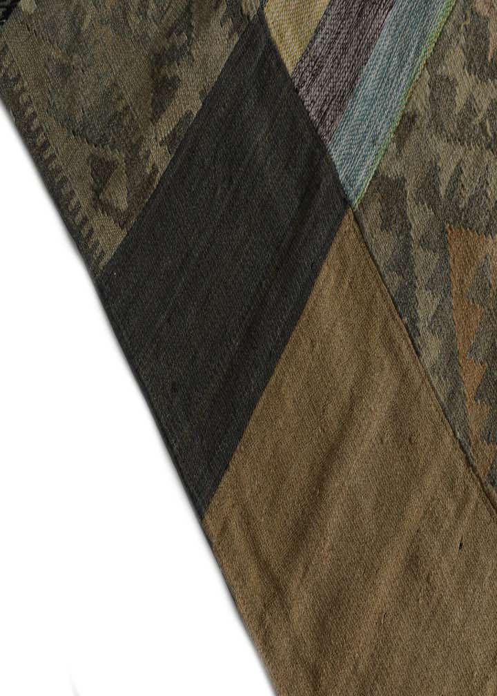 6' 8 x 9' 8 Hand Woven Kilim Patchwork Wool Rug