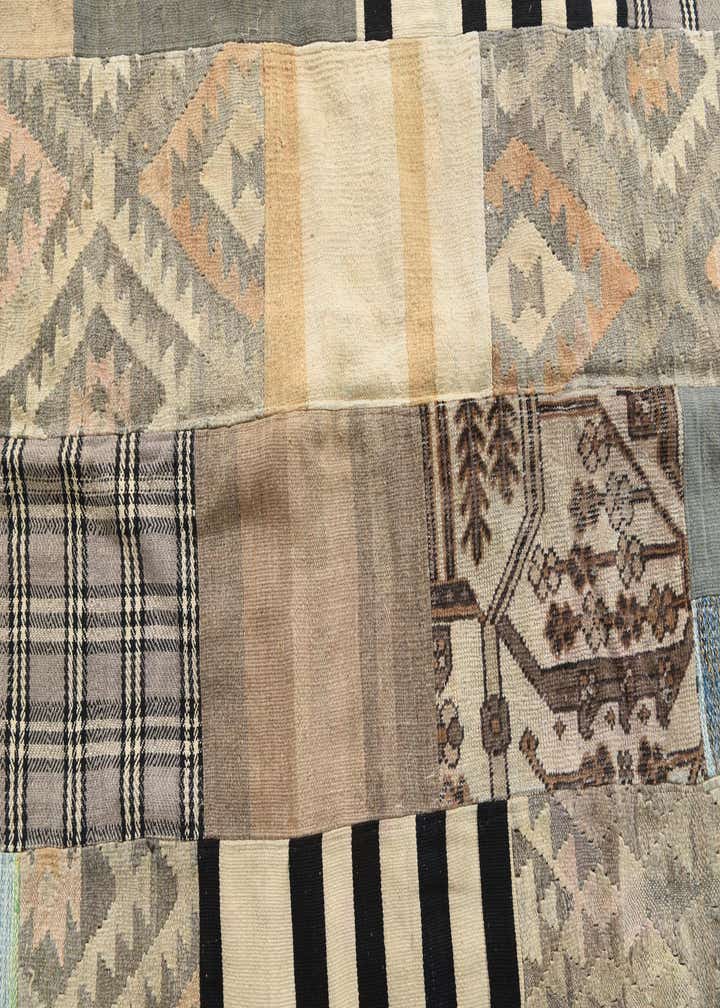 6' 8 x 9' 8 Hand Woven Kilim Patchwork Wool Rug