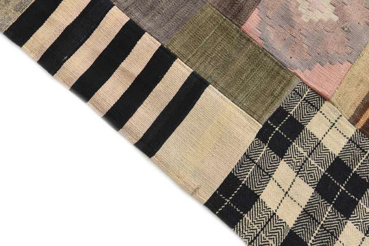 6' 7 x 9' 6 Hand Woven Kilim Patchwork Wool Rug