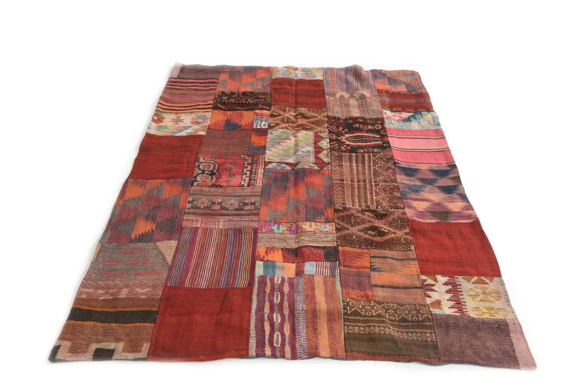 4' x 6' Hand Woven Kilim Patchwork Wool Rug