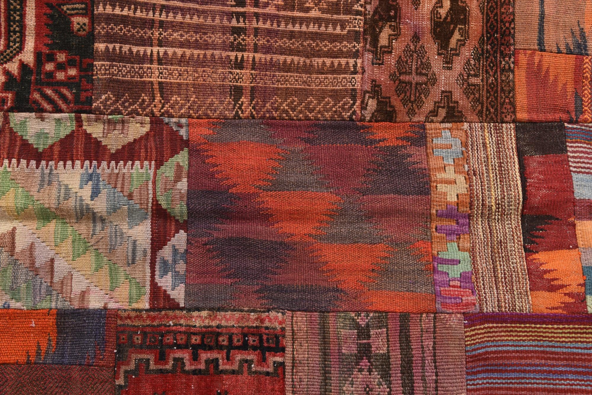 4' x 6' Hand Woven Kilim Patchwork Wool Rug