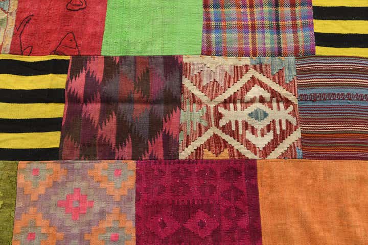 5' 6 x 7' 10 Hand Woven Kilim Patchwork Wool Rug
