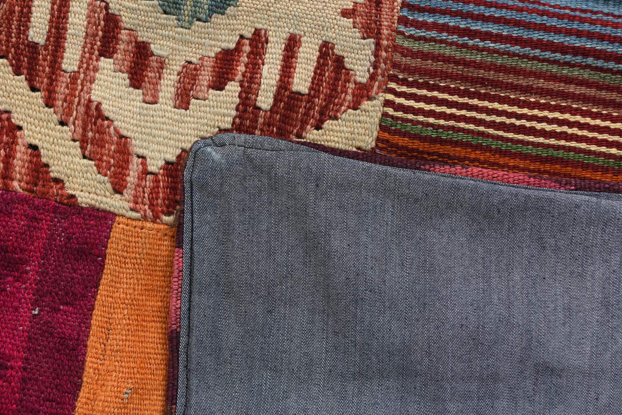 5' 6 x 7' 10 Hand Woven Kilim Patchwork Wool Rug