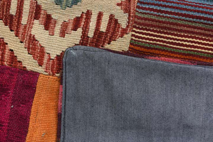 5' 6 x 7' 10 Hand Woven Kilim Patchwork Wool Rug