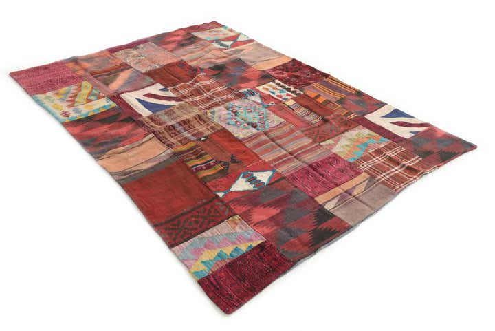 5' x 6' 8 Hand Woven Kilim Patchwork Wool Rug