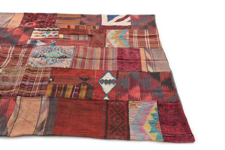 5' x 6' 8 Hand Woven Kilim Patchwork Wool Rug