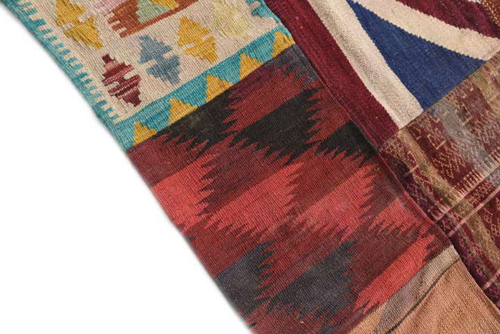 5' x 6' 8 Hand Woven Kilim Patchwork Wool Rug