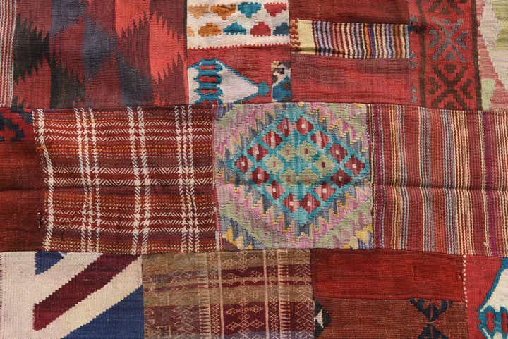 5' x 6' 8 Hand Woven Kilim Patchwork Wool Rug