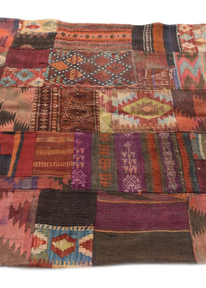 4' 1 x 6' Hand Woven Kilim Patchwork Wool Rug