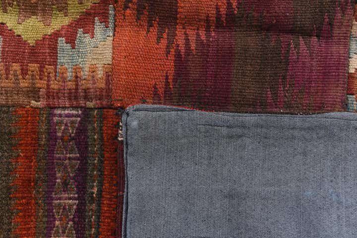 4' 1 x 6' Hand Woven Kilim Patchwork Wool Rug