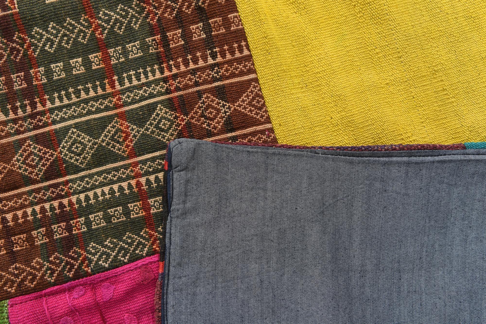 6' 8 x 10' Hand Woven Kilim Patchwork Wool Rug