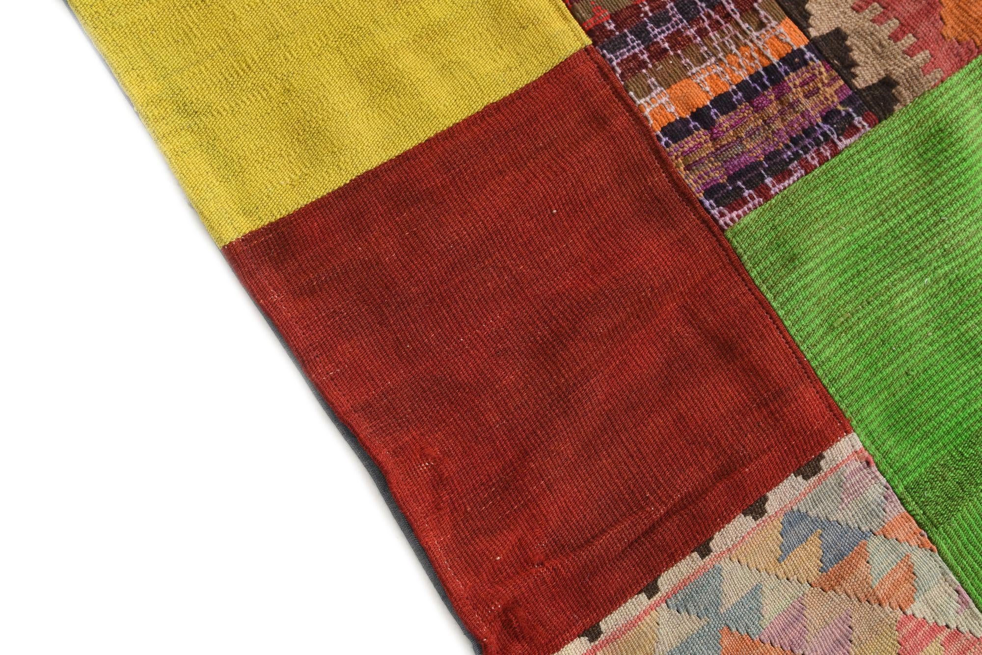 6' 8 x 10' Hand Woven Kilim Patchwork Wool Rug