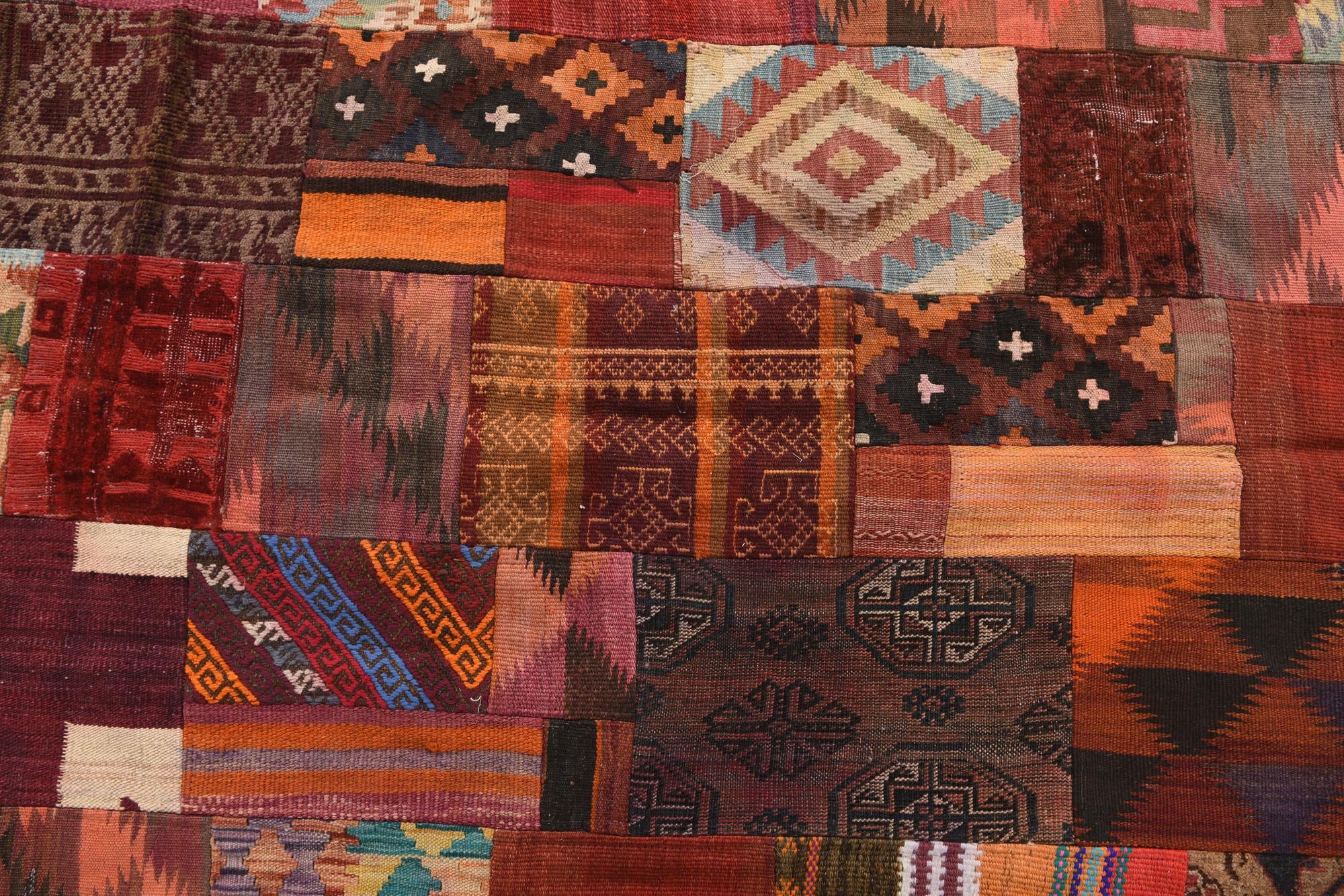4' 1 x 6' Hand Woven Kilim Patchwork Wool Rug