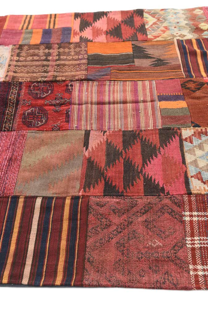 5' x 6' 8 Hand Woven Kilim Patchwork Wool Rug