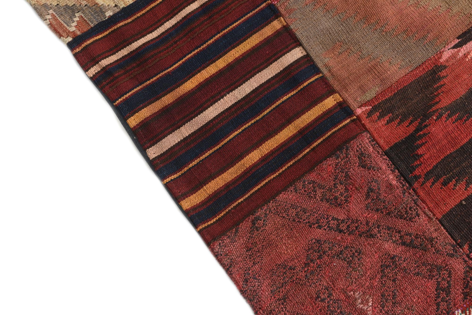 5' x 6' 8 Hand Woven Kilim Patchwork Wool Rug
