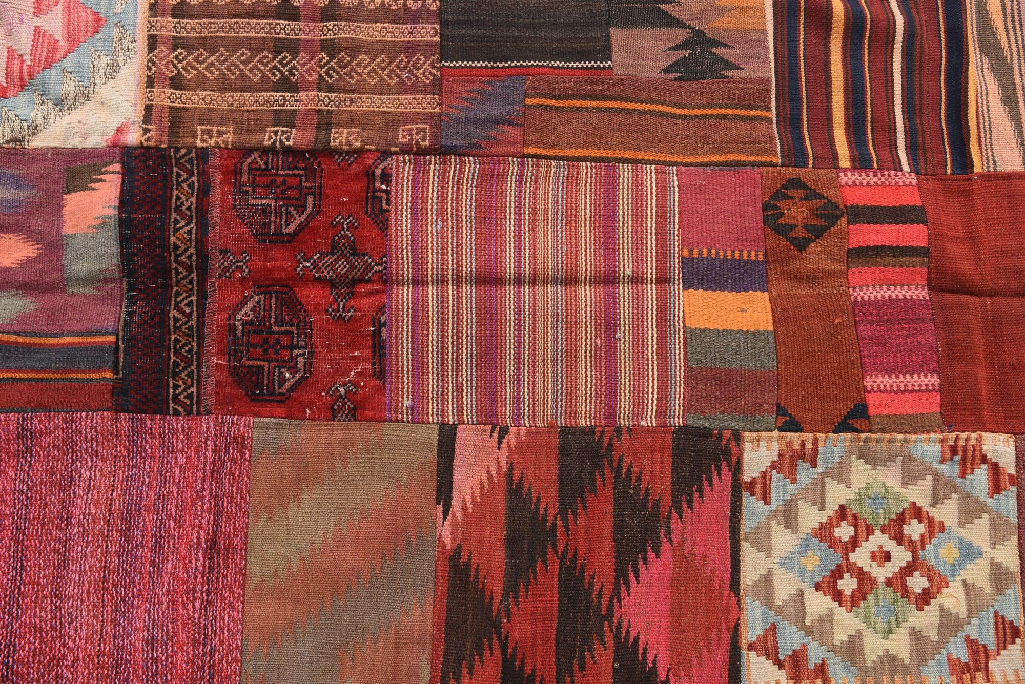 5' x 6' 8 Hand Woven Kilim Patchwork Wool Rug