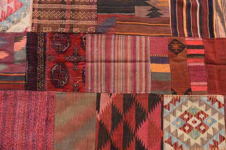 5' x 6' 8 Hand Woven Kilim Patchwork Wool Rug