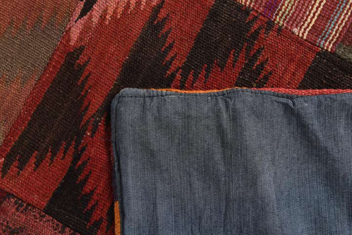 5' x 6' 8 Hand Woven Kilim Patchwork Wool Rug