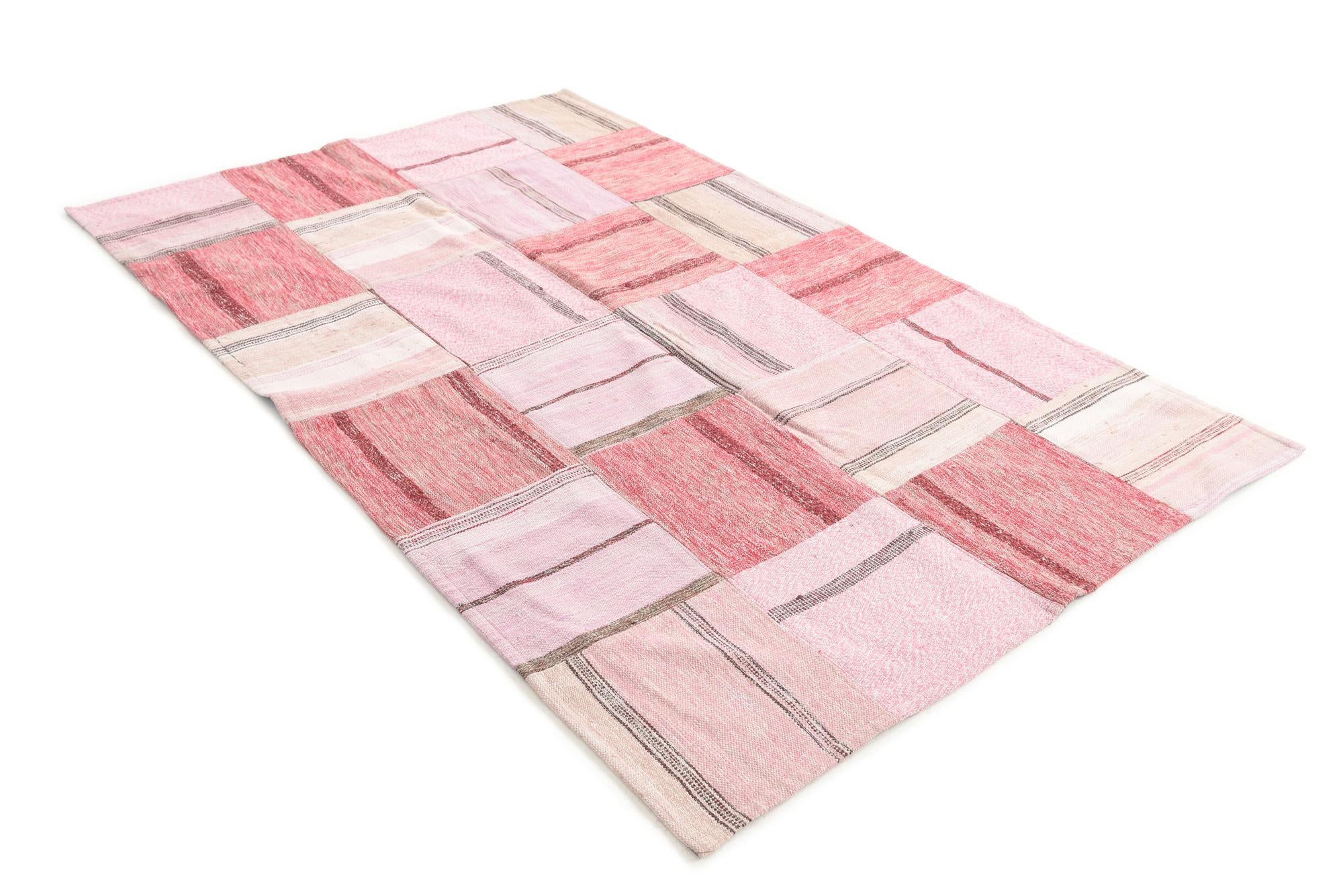 5' x 8' Hand Woven Kilim Patchwork Wool Rug