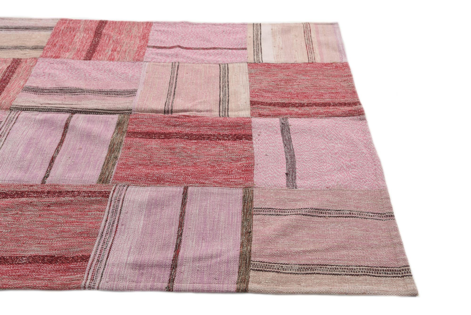 5' x 8' Hand Woven Kilim Patchwork Wool Rug