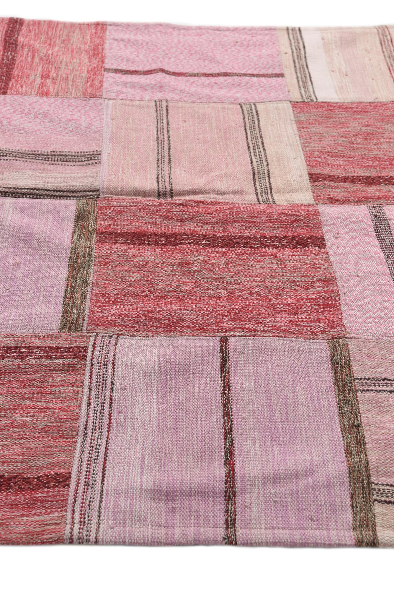 5' x 8' Hand Woven Kilim Patchwork Wool Rug