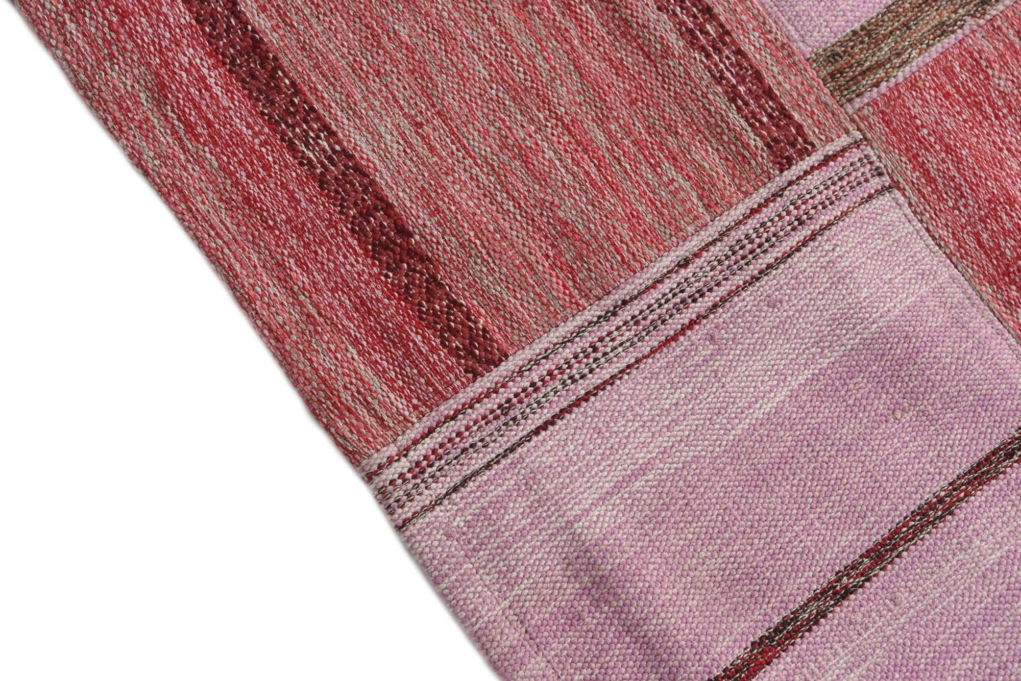 5' x 8' Hand Woven Kilim Patchwork Wool Rug