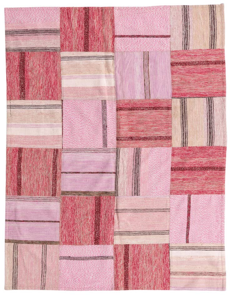 Detail image of 5' x 8' Hand Woven Kilim Patchwork Wool Rug
