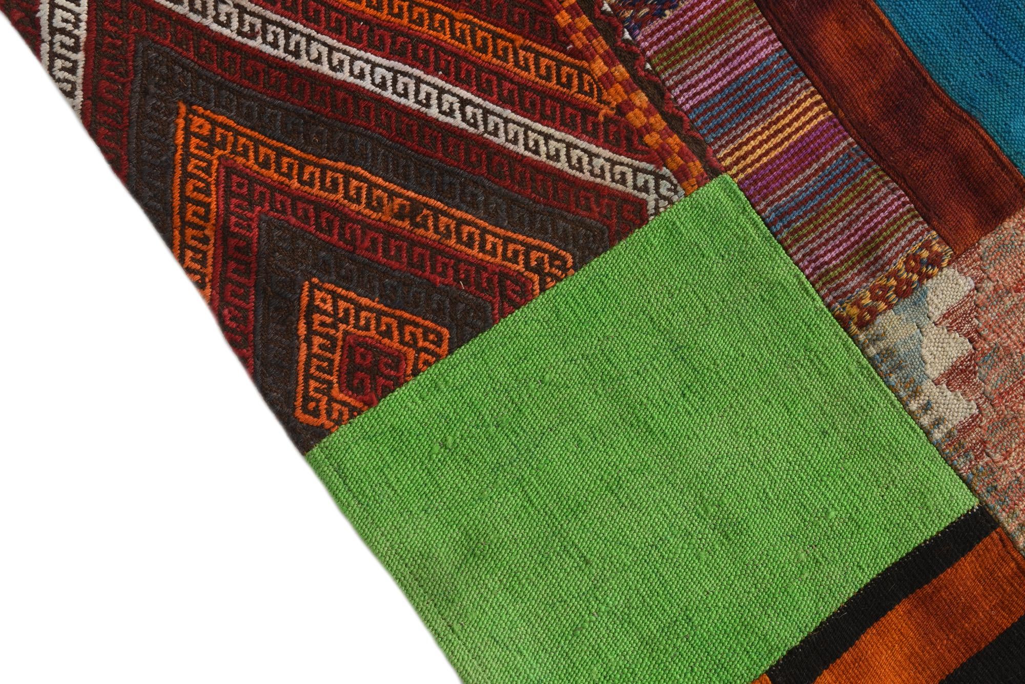 5' 7 x 8' 5 Hand Woven Kilim Patchwork Wool Rug