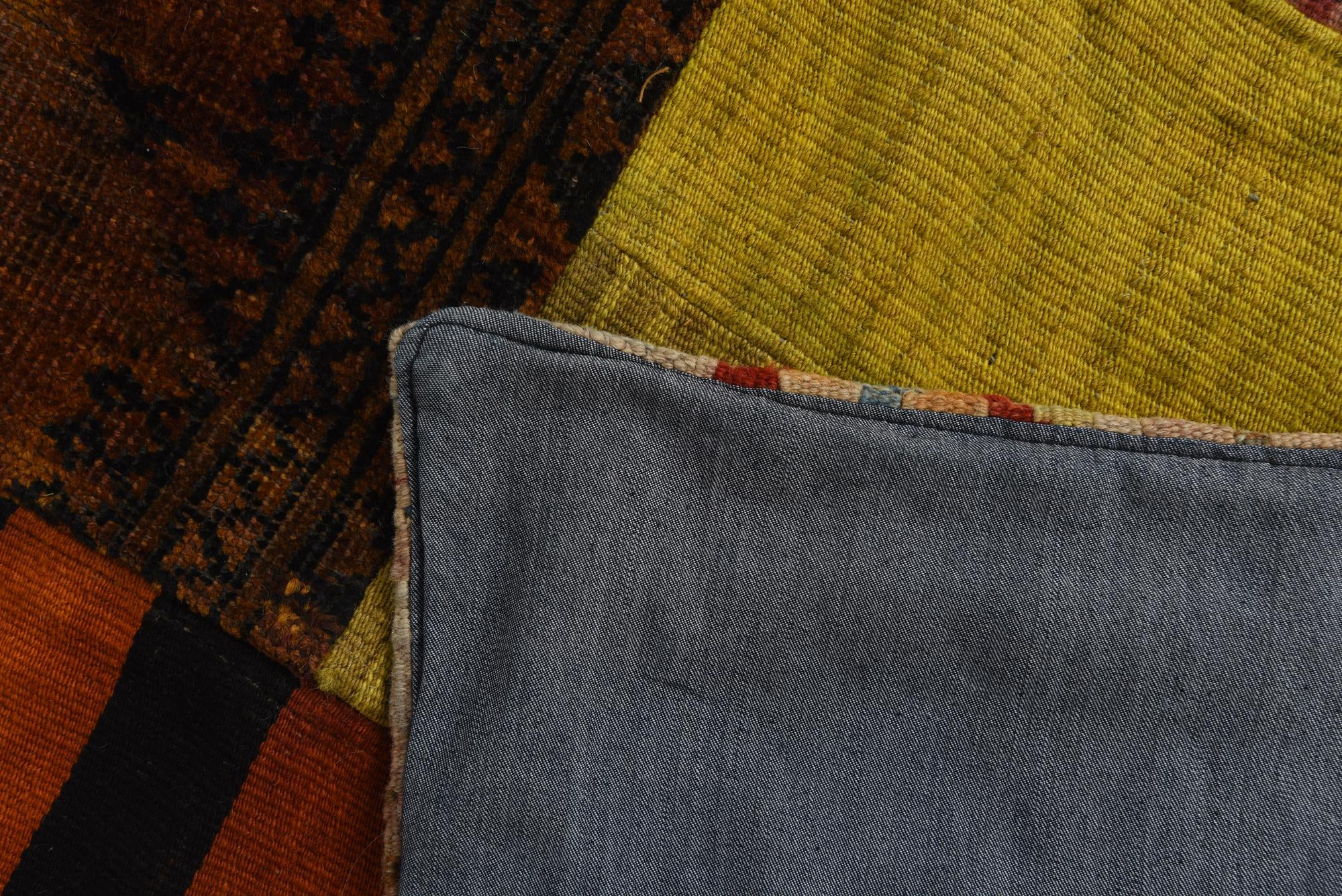 5' 7 x 8' 5 Hand Woven Kilim Patchwork Wool Rug
