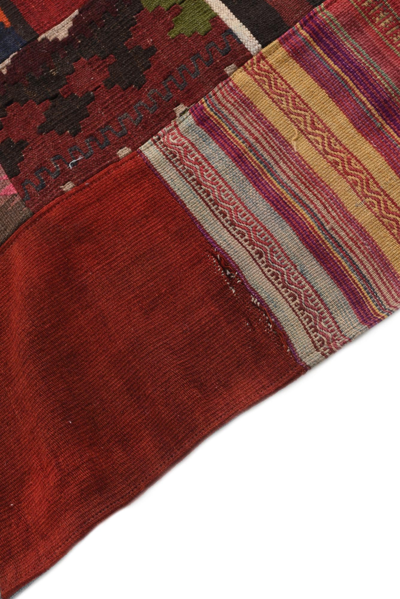 5' 1 x 6' 8 Hand Woven Kilim Patchwork Wool Rug