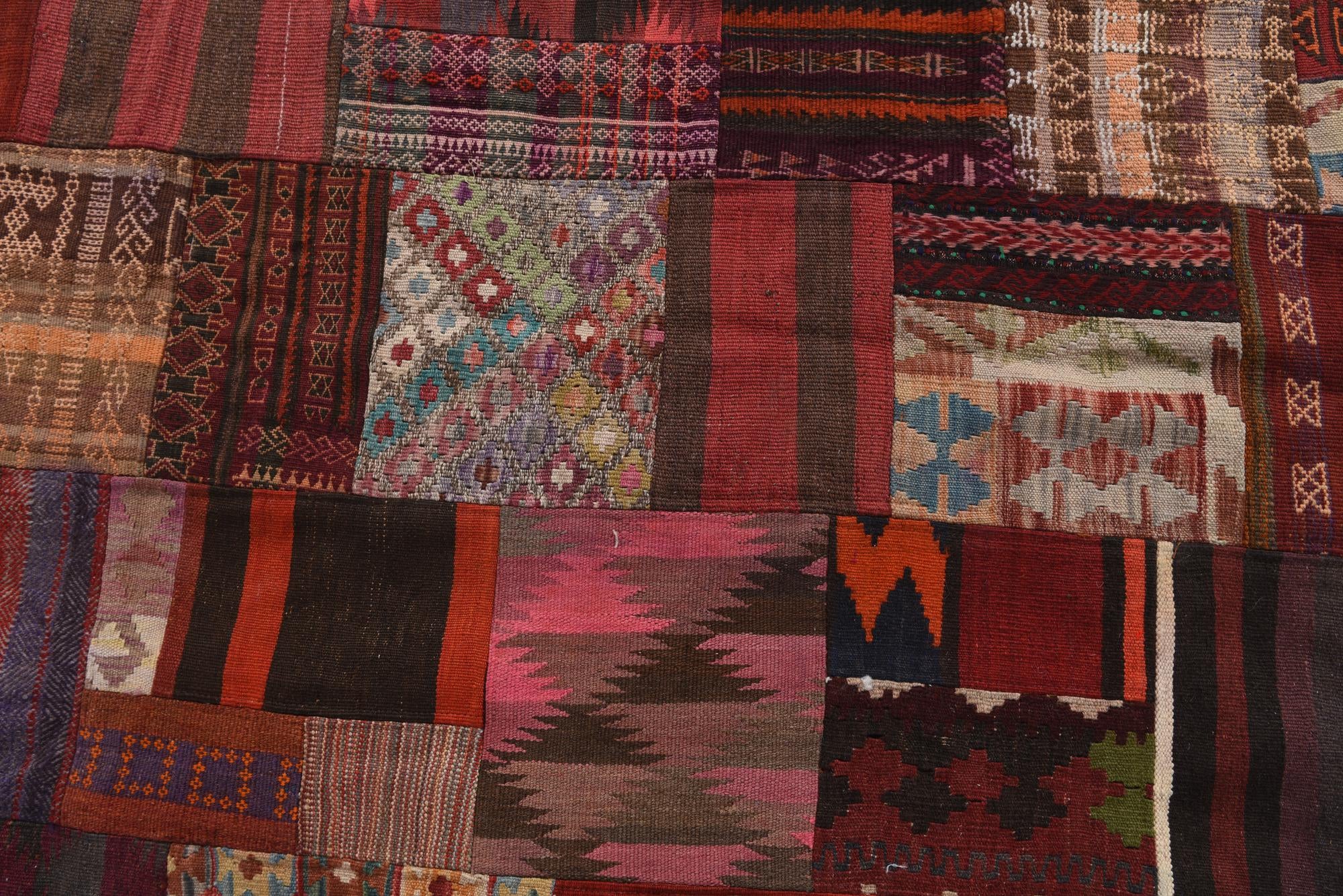 5' 1 x 6' 8 Hand Woven Kilim Patchwork Wool Rug