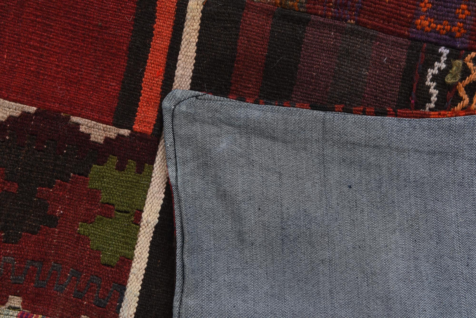 5' 1 x 6' 8 Hand Woven Kilim Patchwork Wool Rug
