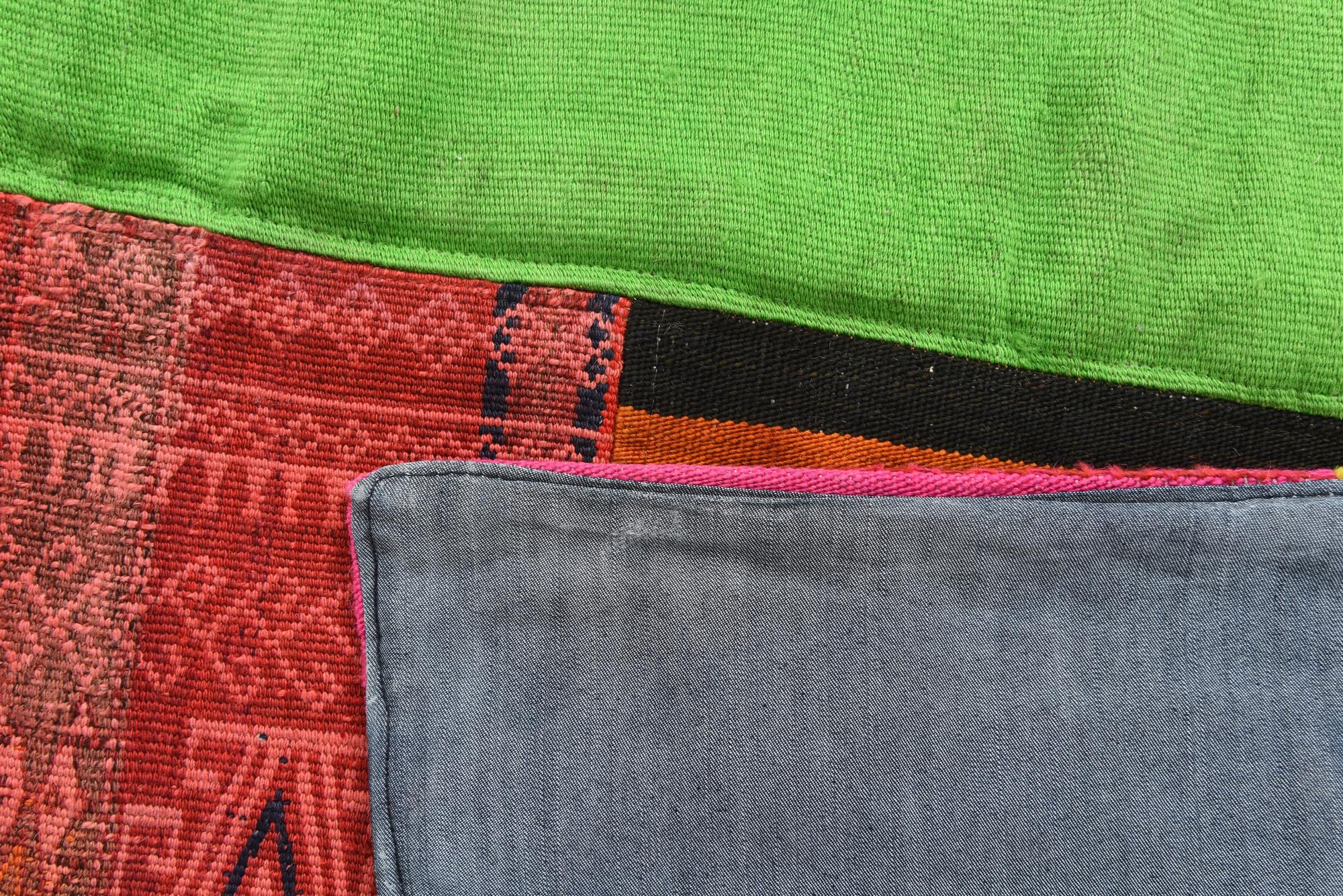 6' 7 x 9' 6 Hand Woven Kilim Patchwork Wool Rug