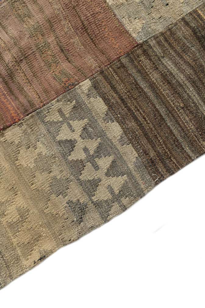 6' 8 x 9' 8 Hand Woven Kilim Patchwork Wool Rug