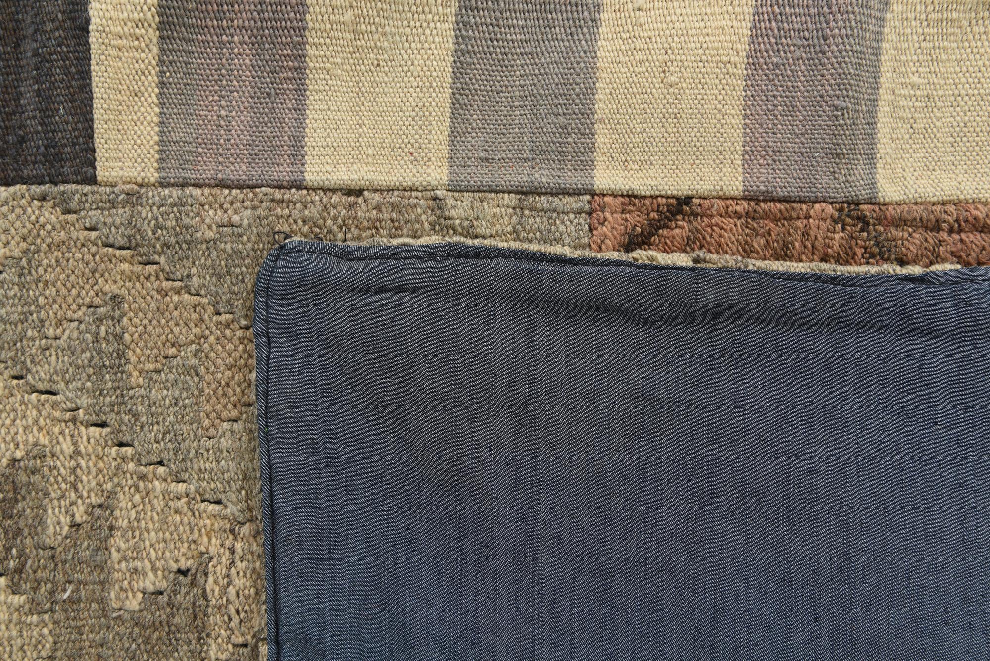 6' 8 x 9' 8 Hand Woven Kilim Patchwork Wool Rug