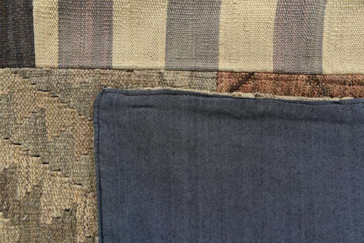 6' 8 x 9' 8 Hand Woven Kilim Patchwork Wool Rug