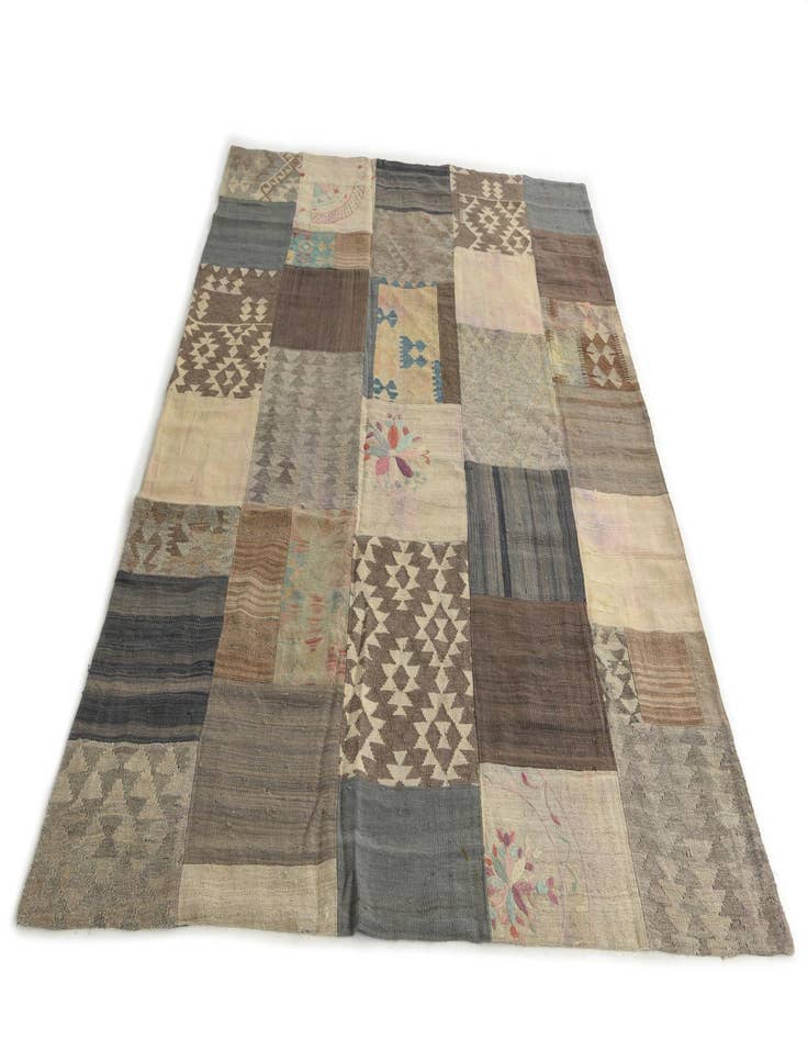 Detail image of 6' x 8' 3  Hand Woven Kilim Patchwork Wool Rug