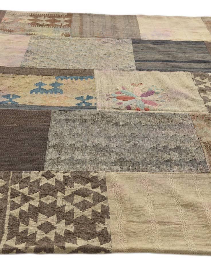 Detail image of 6' x 8' 3  Hand Woven Kilim Patchwork Wool Rug
